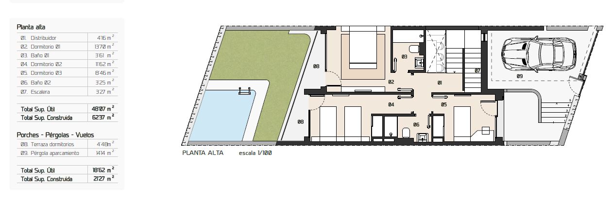 Nouveau projet de maisons jumelées modernes avec vue sur le golf