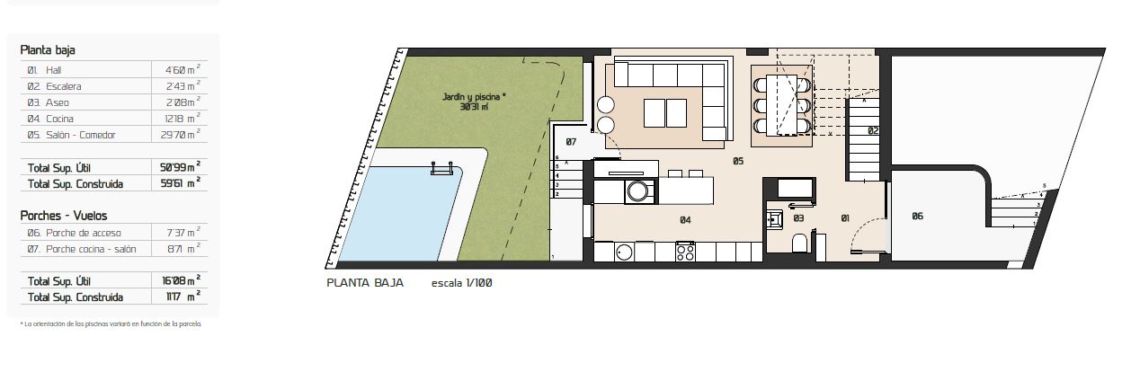 Neues Projekt moderner Doppelhaushälften mit Blick auf den Golfplatz