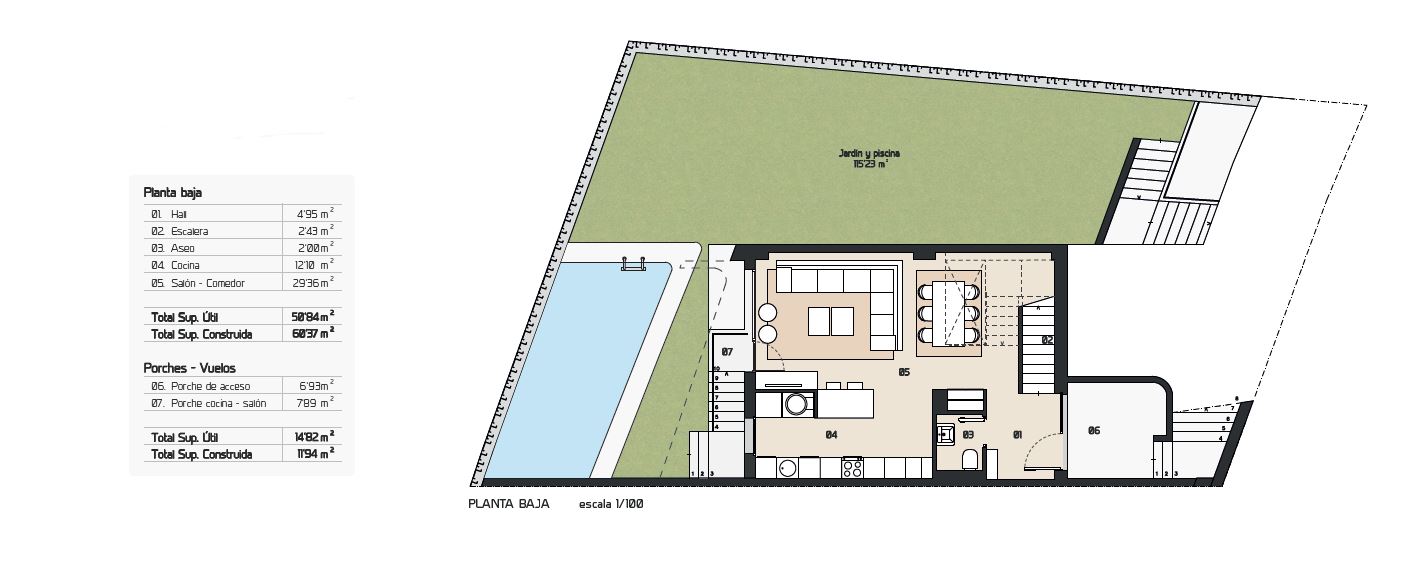 Nyt projekt af moderne dobbelthuse med udsigt over golfbanen