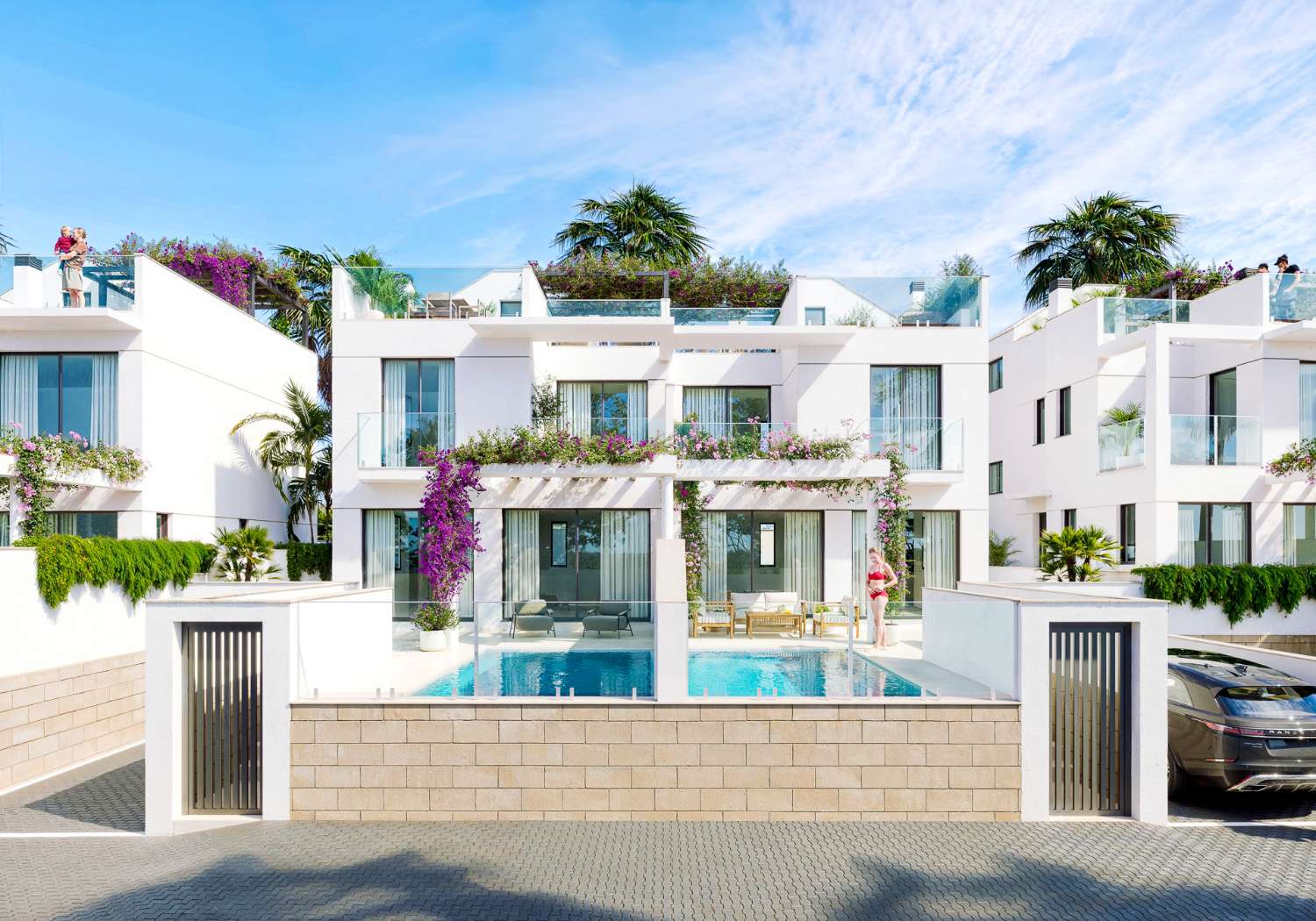 Complex van herenhuizen met privézwembad in Nerja