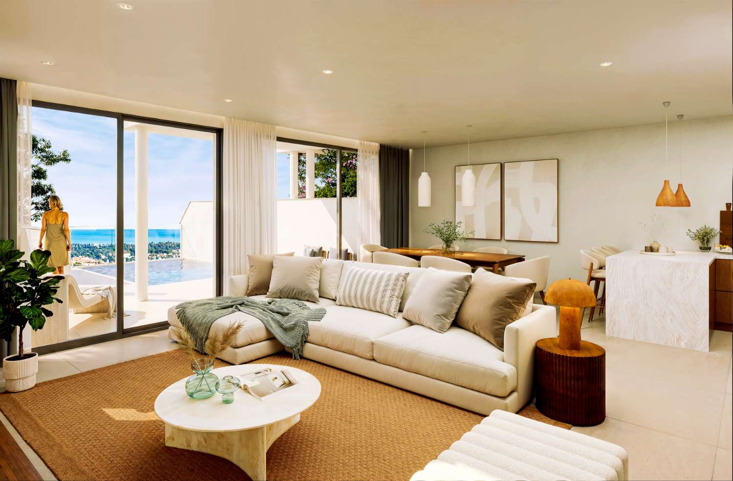 Complex van herenhuizen met privézwembad in Nerja