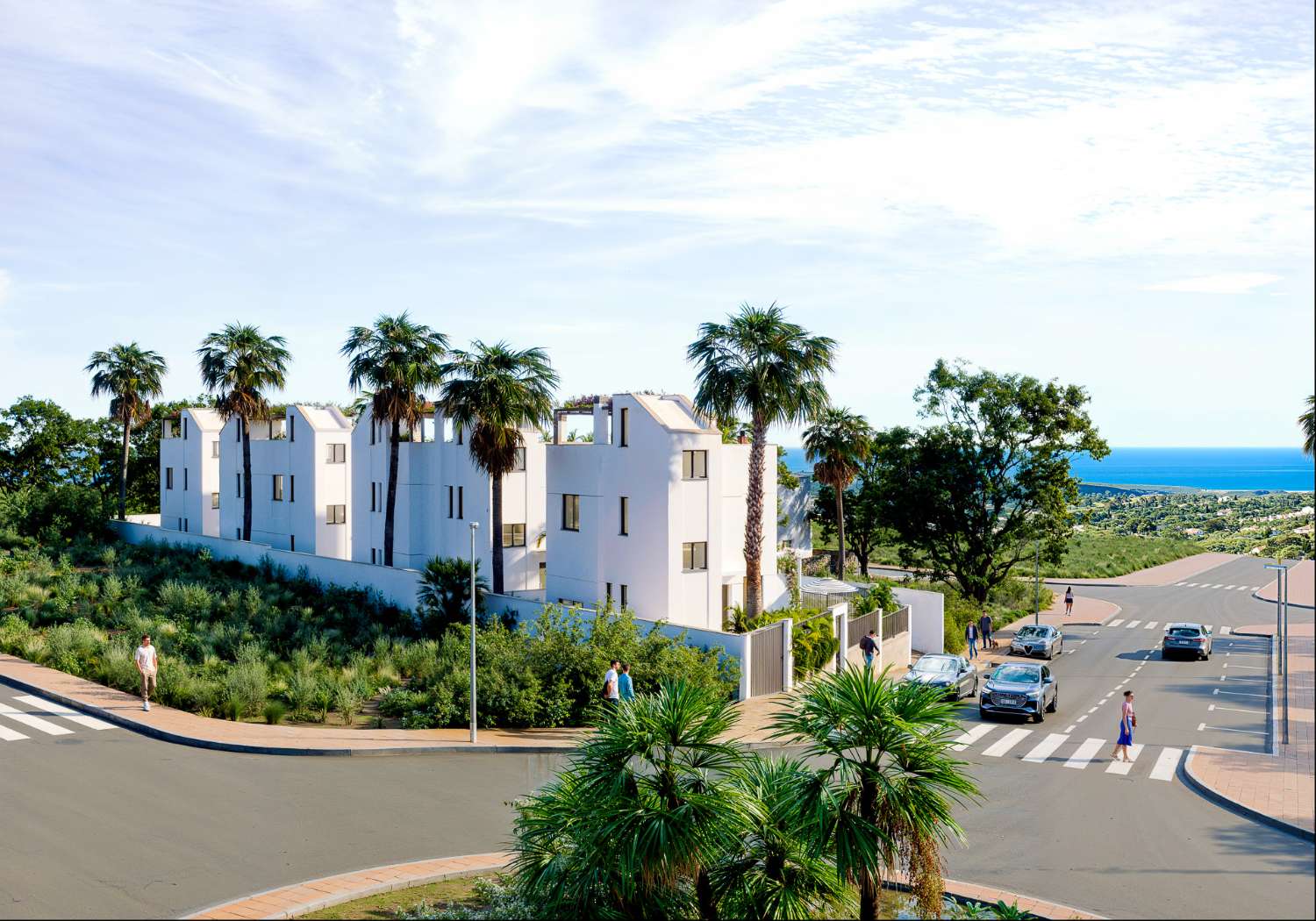 Complex van herenhuizen met privézwembad in Nerja